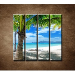 Obrazy na stenu - Pláž s palmou - 4dielny 120x120cm