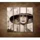 Obrazy na stenu - Žena v klobúku - 4dielny 120x120cm