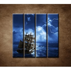 Obrazy na stenu - Búrka na mori - 4dielny 120x120cm
