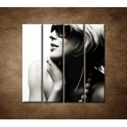 Obrazy na stenu - Žena v okuliaroch - 4dielny 120x120cm