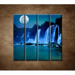 Obrazy na stenu - Nočné vodopády - 4dielny 120x120cm