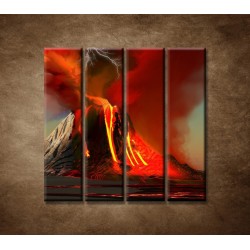 Obrazy na stenu - Sopka - 4dielny 120x120cm
