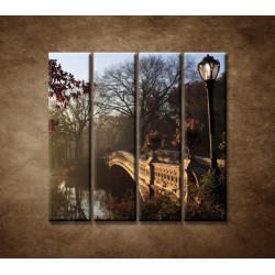 Obrazy na stenu - Most v parku - 4dielny 120x120cm