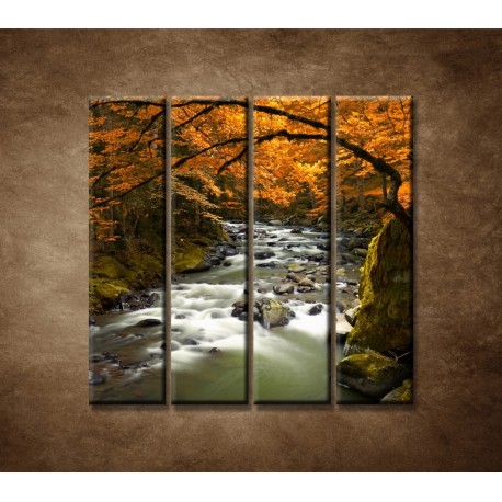 Obrazy na stenu - Jesenná krajina - 4dielny 120x120cm