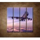 Obrazy na stenu - Lietadlo v oblakoch - 4dielny 120x120cm