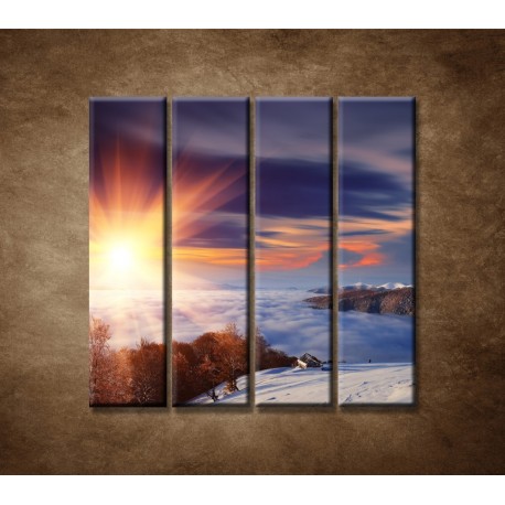 Obrazy na stenu - Slnko na horách - 4dielny 120x120cm
