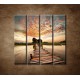 Obrazy na stenu - Západ slnka nad riekou - 4dielny 120x120cm
