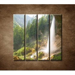 Obrazy na stenu - Vodopád v Alpách - 4dielny 120x120cm