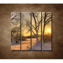 Obrazy na stenu - Krajina v zime - 4dielny 120x120cm