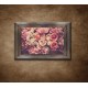 Obraz na stenu - Kytica ružových ruží - tmavý rám