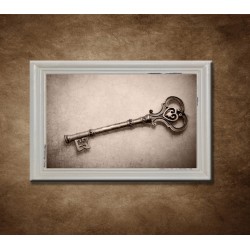 Obraz na stenu - Vintage kľúč - bledý rám