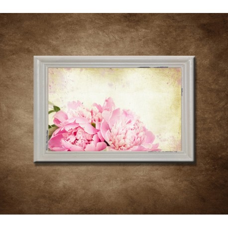 Obraz na stenu - Vintage kvety - bledý rám
