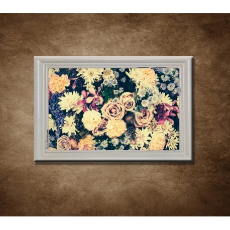 Obraz na stenu - Kvetinový vzor 9 - bledý rám