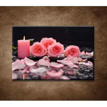 Obrazy na stenu - Ruže so sviečkou