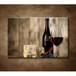Obrazy na stenu - Víno a syr
