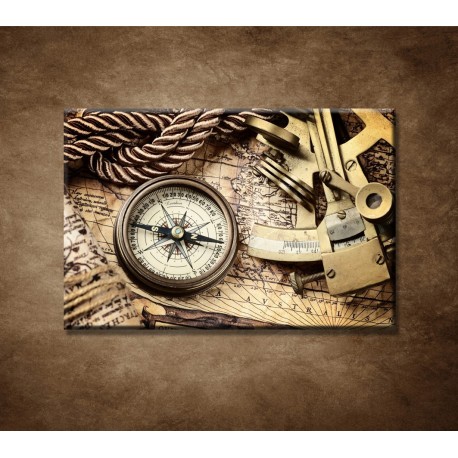 Obrazy na stenu - Mapa a kompas