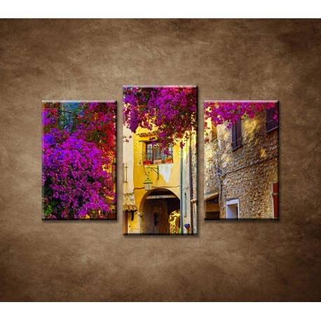 Obrazy na stenu - Ulička v provence - 3-dielny 75x50cm