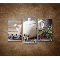 Obrazy na stenu - Levanduľový čaj - 3-dielny 75x50cm