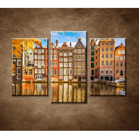 Obrazy na stenu - Jesenný Amsterdam - 3dielny 75x50cm