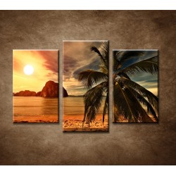 Obrazy na stenu - Západ slnka na pobreží - 3dielny 75x50cm