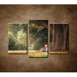 Obrazy na stenu - Čítajúci chlapec - 3dielny 75x50cm