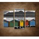 Obrazy na stenu - Farebné chatky - 3-dielny 75x50cm