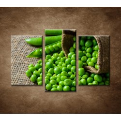 Obrazy na stenu - Zelený hrášok - 3dielny 75x50cm
