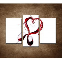 Obrazy na stenu - Poháre červeného vína - 3dielny 75x50cm
