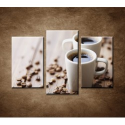 Obrazy na stenu - Espresso - 3dielny 75x50cm