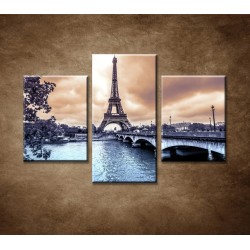 Obrazy na stenu - Búrka v Paríži - 3dielny 90x60cm
