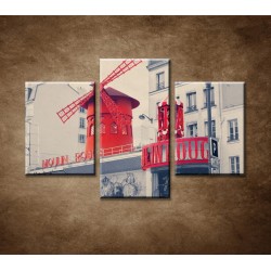 Obrazy na stenu - Moulin Rouge - 3dielny 90x60cm