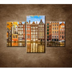Obrazy na stenu - Jesenný Amsterdam - 3dielny 90x60cm