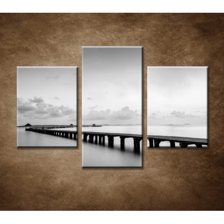 Obrazy na stenu - Most na pláži - 3dielny 90x60cm