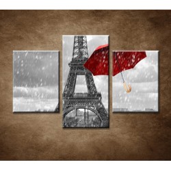 Obrazy na stenu - Červené dáždniky - 3dielny 90x60cm