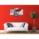 Obrazy na stenu - Červené dáždniky - 3dielny 90x60cm