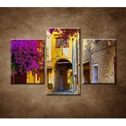 Obrazy na stenu - Ulička v Provence - 3dielny 90x60cm