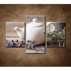 Obraz na stenu - Levanduľový čaj - 3dielny 90x60cm