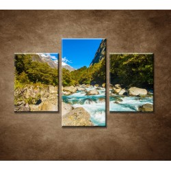 Obrazy na stenu - Potok na horách - 3dielny 90x60cm