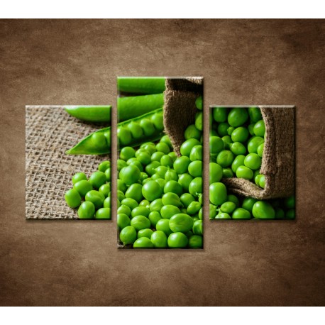 Obrazy na stenu - Zelený hrášok - 3dielny 90x60cm