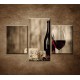 Obrazy na stenu - Víno a syr - 3dielny 90x60cm