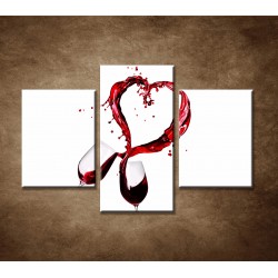 Obrazy na stenu - Poháre červeného vína - 3dielny 90x60cm