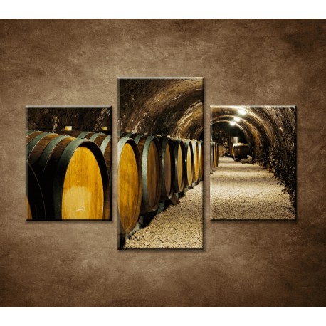 Obrazy na stenu - Staré vínne sudy - 3dielny 90x60cm