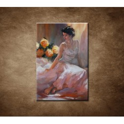 Obrazy na stenu - Olejomaľba - Žena na posteli