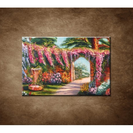 Obrazy na stenu - Olejomaľba - Farebná kvetinová záhrada