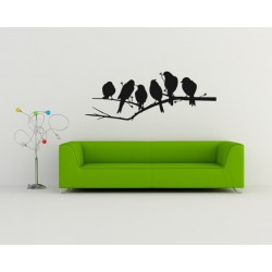 Nálepka na stenu - Vtáci na konári