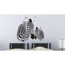 Nálepka na stenu - Zebra s mláďatkom