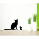 Nálepka na stenu - Mačka s myšou