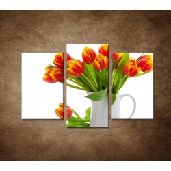 Obrazy na stenu - Červené tulipány - 3dielny 75x50cm