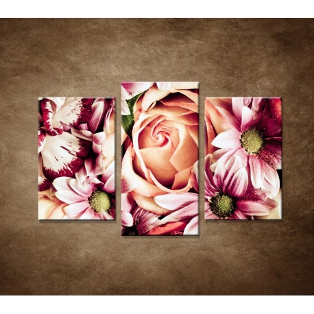 Obrazy na stenu - Kytica kvetov - 3dielny 75x50cm