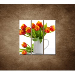 Obrazy na stenu - Červené tulipány - 3dielny 90x90cm